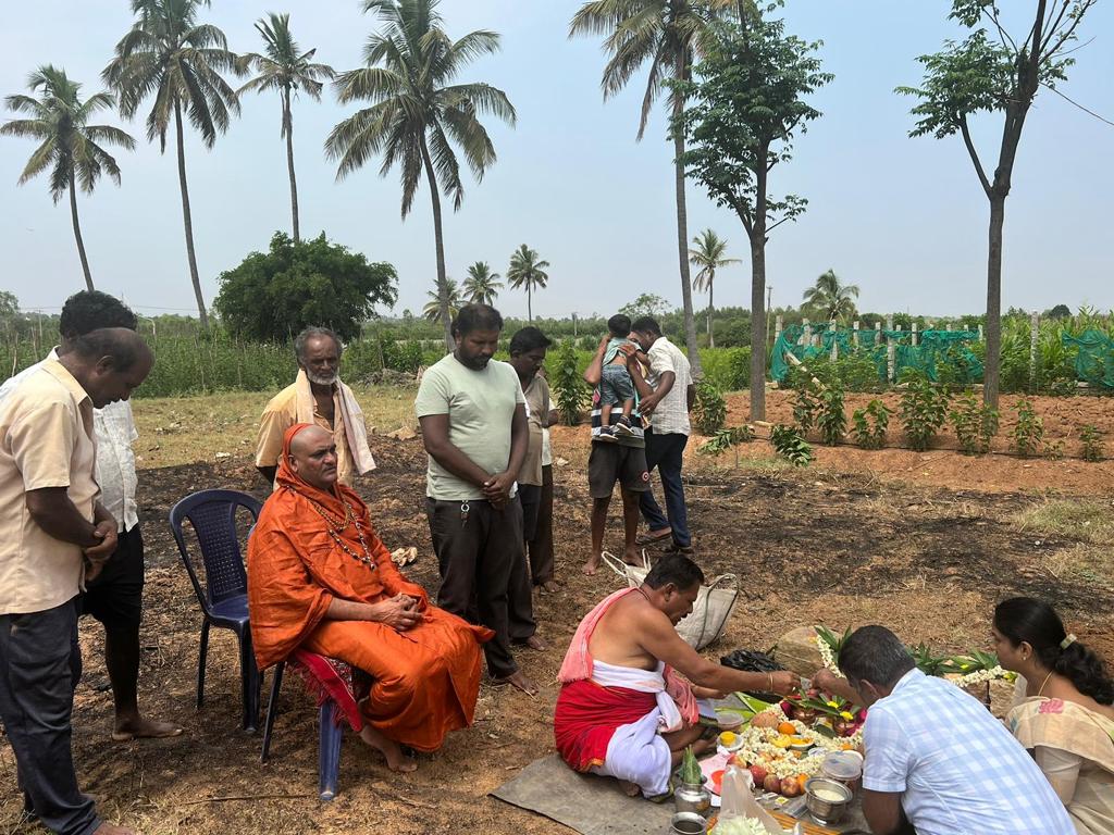 Groundbreaking ceremony for the Devanhalli school project